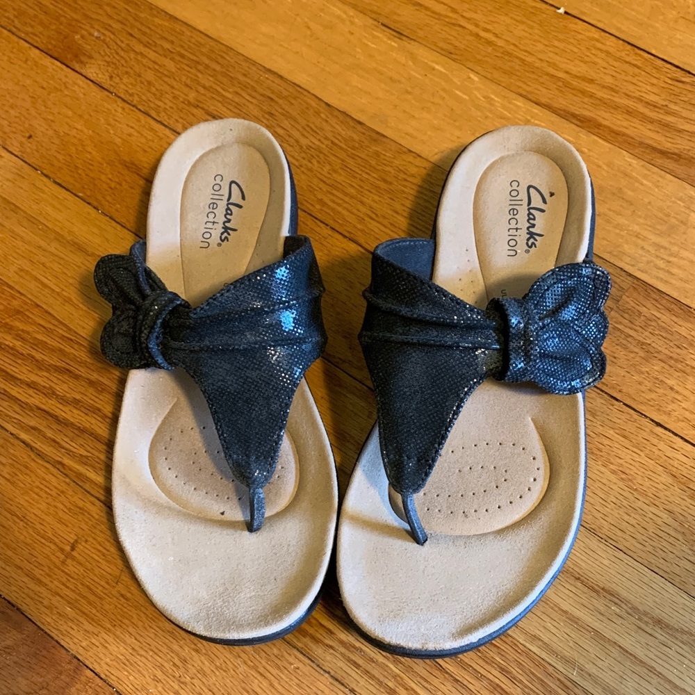 Clarks Black and Tan Women's Sandals